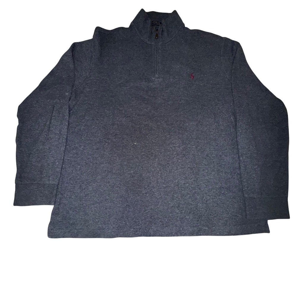 Polo Ralph Lauren Men Large Gray 1/4 Zip‎ Long Sleeve Pullover